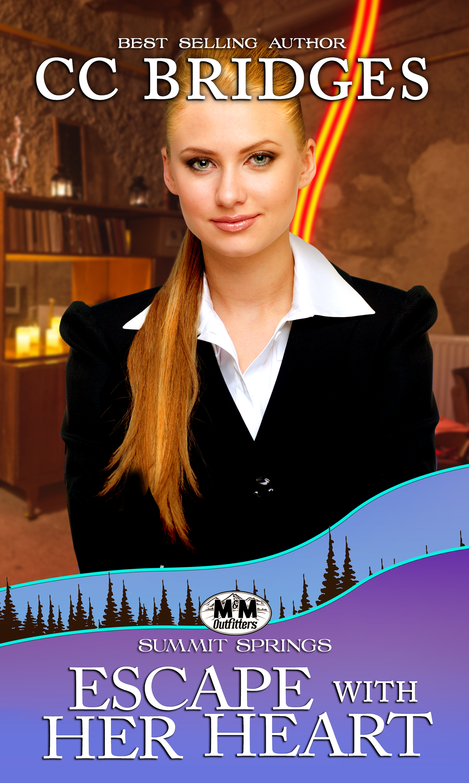 Cover of a book called Escape with Her Heart over the Summit Spring series frame